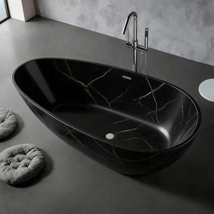 Artificial Stone Bathtub Customized Indoor Villa Decorative Solid Marble Craving Soaking Bath Tub Adult Bathtub