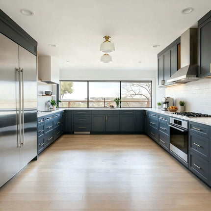 Modern Farmhouse Shaker Style Plywood Pre-Assembled Custom Design Island Modular RTA Eco-Friendly Fireproof 1 Kitchen Cabinet