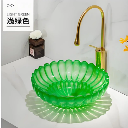 New Arrival Artistic Tempered Glass Washbasin – Oval Countertop Design, Colorful Single Bowl with Custom Color Options, Factory Direct Supply