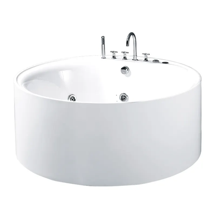Modern Acrylic Freestanding Round Bathtub Adults Air Spa Jet Whirlpool Massage Bath For Hotel