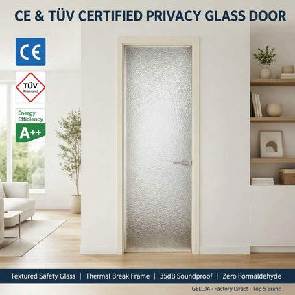 New Modern Villa Aluminum Alloy Shower Doors Tempered Glass Extremely Narrow Frame Interior Door Swing Waterproof Doors