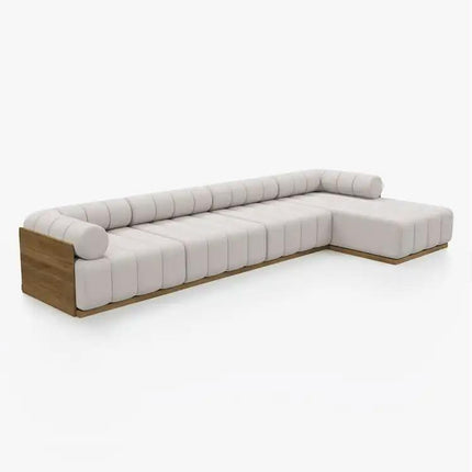 High Quality Teak Outdoor Modular Sofa Set Modern Piano Key Designer Patio Combination Garden Furniture for courtyard Villa Park