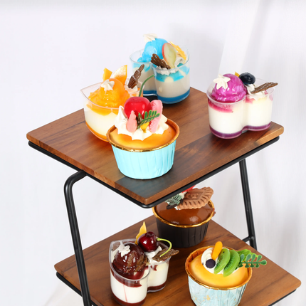 Three Layer Display Shelf Cake Table 3 Tier Acacia Wooden Serving Trays