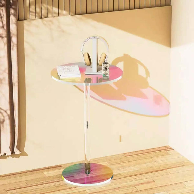 Colorful Acrylic Coffee Table Transparent Small Round Table Coffee Side Table