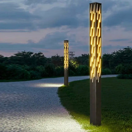 Modern Style Aluminum LED Bollard Light For Villa Courtyard IP65 Waterproof Garden Lamp Pole With Electric Power Supply