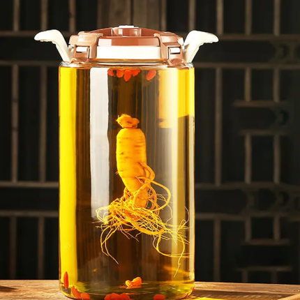 2.5L 5L 7.5L 10L Airtight Glass Drink Dispenser With Tap Bamboo Stand Juice Tequila Storage Empty Jars With Sealed Lid