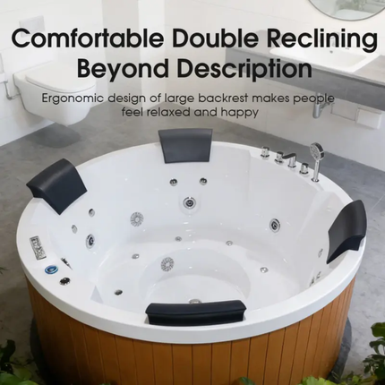 Swim SPA Hot Tub Custom 4-Person Garden Outdoor Spa Tubs Round Whirlpool & Freestanding for Jacuzzis Hydro Therapy Bathtub & Hot Tubs Massage