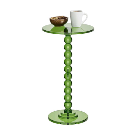 Acrylic Round Top with Solid Post Side Table Balcony Coffee End Table