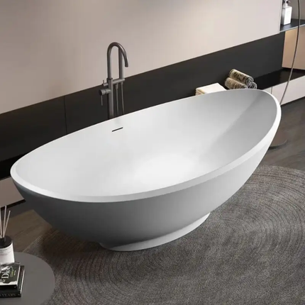 Custom Size Bathtub Luxury Bathroom Freestanding Artificial Marble Stone Acrylic Resin Solid Surface Bath Tub Bathtub