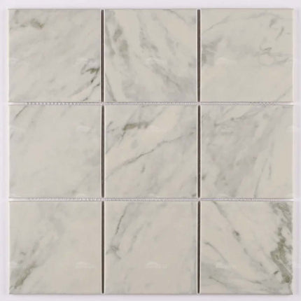 Hotel Project Inkjet Printing Marble Look Porcelain Stone Anti Matte Square Mosaic Swimming Pool Mosaic Tile