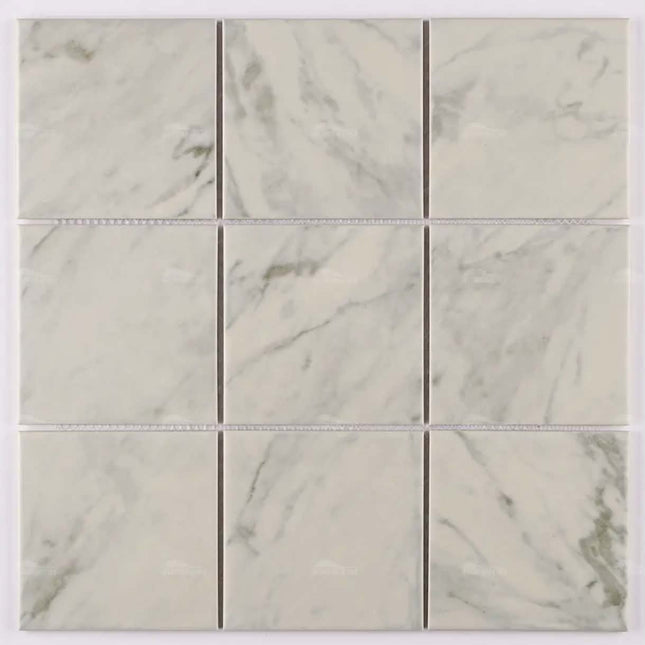 Hotel Project Inkjet Printing Marble Look Porcelain Stone Anti Matte Square Mosaic Swimming Pool Mosaic Tile