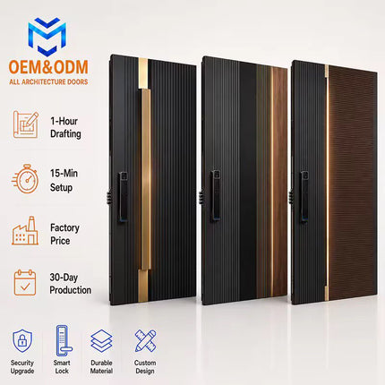 Custom Europe Residential Design Luxury Metal Stainless Steel Main Entrance Security Anti-Theft Doors