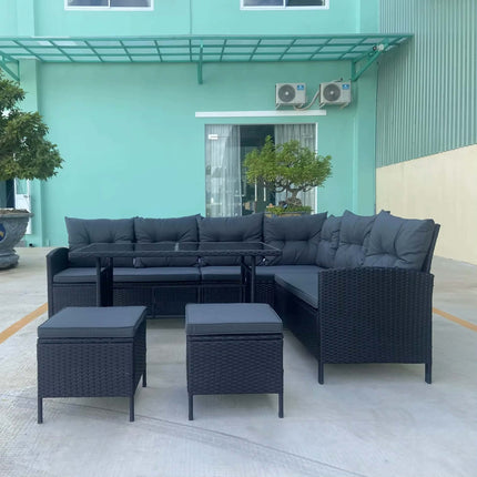 Modern L-Shaped Wicker Sofa Set for Outdoor Garden For Living Room Hotel Apartment or Villa Furniture