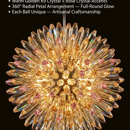 Modern Gold LED Warm White Metal Natural Crystal Foyer Pendant Lamp Spiral Staircase Design Indoor Hanging Home Dining Living