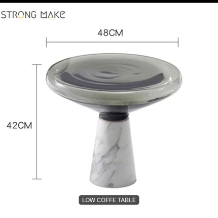 modern Sofa Side End Table Living Room Furniture Nordic Marble Base Nordic Luxury Tempered Glass Small Coffee Table For Home