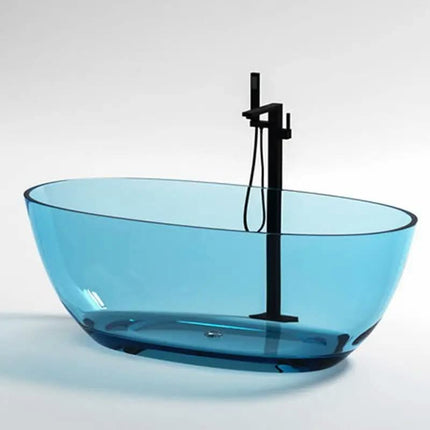 Modern Freestanding Resin Bathtub Colorful Transparent Bathroom Tub for Soaking Hotel Use