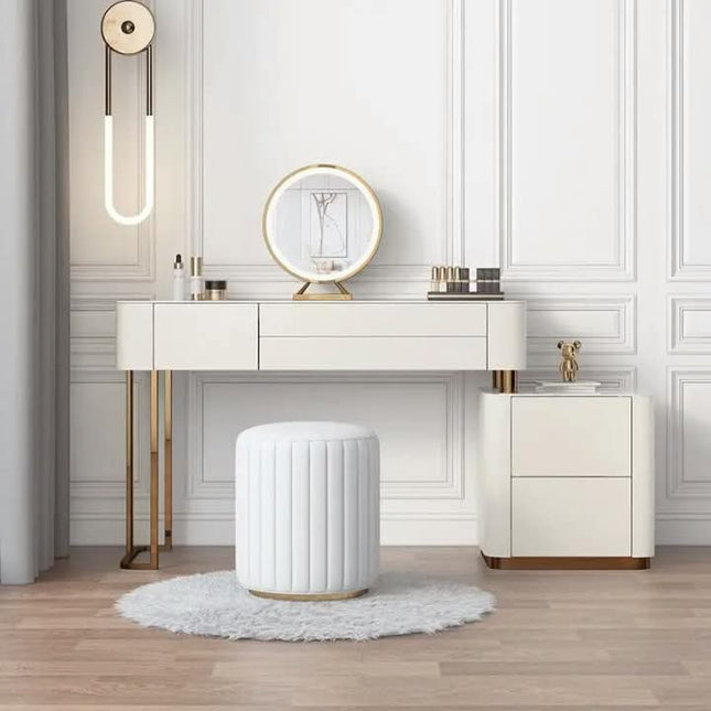 Modern LED Lighted Mirror Dressing Table With Storage Luxury Bedroom Furniture Makeup Vanity Table for Home
