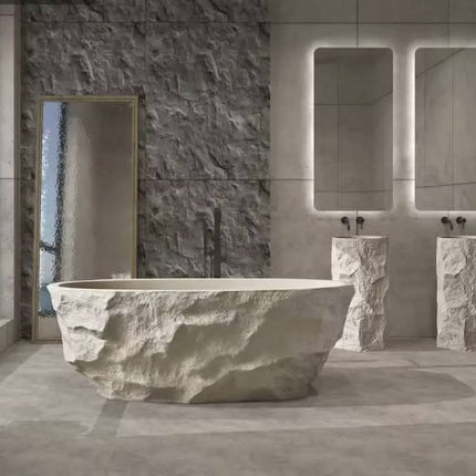 Special Design Freestanding Soaking Tub Portable Artificial Stone Bathtub For Hotels And Bathrooms