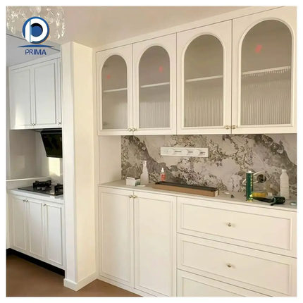 Luxury Residential Solid Wood Kitchen Cabinets For House and Villa Projects
