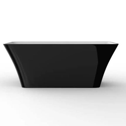 Modern Square Shape Acrylic Free-Standing Bath Tub Solid Surface Whirlpool Soaking Drainer Durable Center Drain