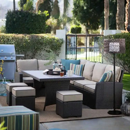 Modern Minimalist PE Rattan Sofa Waterproof Sun-Resistant Aluminum Frame For Indoor Outdoor Use