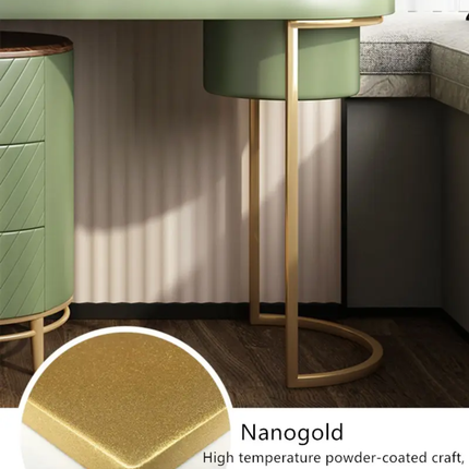 Modern Bedroom Furniture Make Up Table Set Make Up Vanity Table Gold Metal Frame Dressing Table