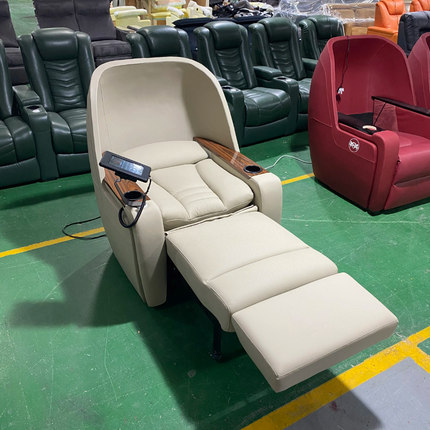 High-End Motorized VIP Home Cinema Recliner with Integrated Smart Console