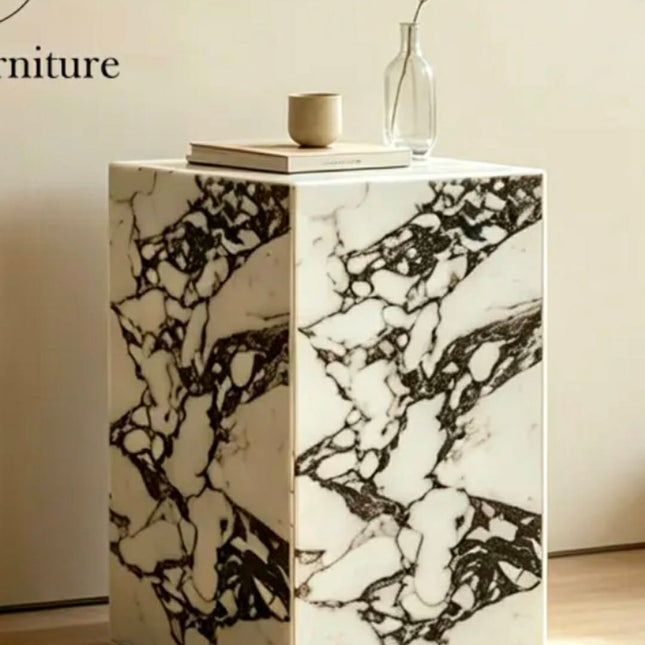 Modern Design France Home Bedside Table Natural Stone Marble Bedroom Furniture Small Nightstand Apartment Bedroom Side Table