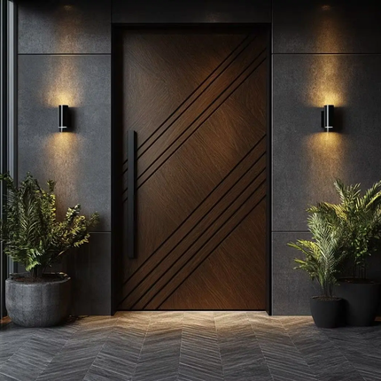 Energy Efficient Anti-Theft Villa Front Entry Door -Thermal Break Design Custom Precision Carved Aluminum Door For Mansions