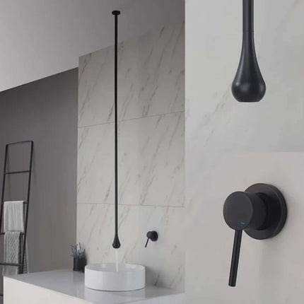 Luxury Hotel Sink Faucet on the Ceiling Pendant Faucet Vertical Design Rainfall Water Drop Ceiling Hang Basin Mixer Tap Faucet