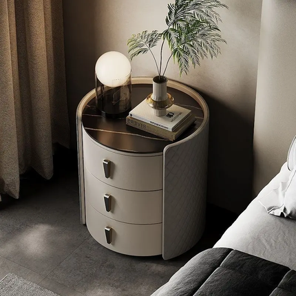 Light Luxury Minimalist Modern Designer High-End Solid Wood Glass Top Home Furniture Nightstand Simple Creative Bedroom