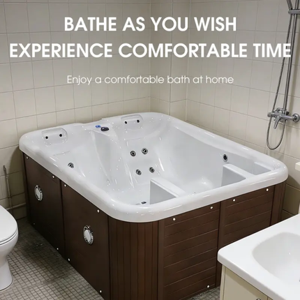Swim SPA Hot Tub Hot Selling High Quality Traditional Acrylic Whirlpool Square Tub CE Approved Outdoor ODM Spa Massage Bathtub 10 Jets for 2-4