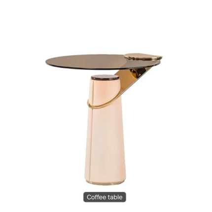 Modern Luxury Sofa Side Table Hotel Living Room Furniture Creative Design Metal Base Glass Top Small Corner Table