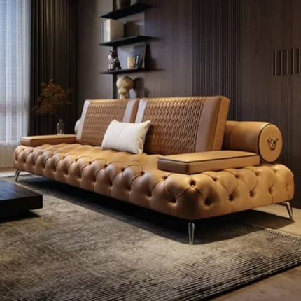 Italian Luxury Modern High End Leather Couch Living Room Sofa Furniture Sofa Set Designs Home Furniture