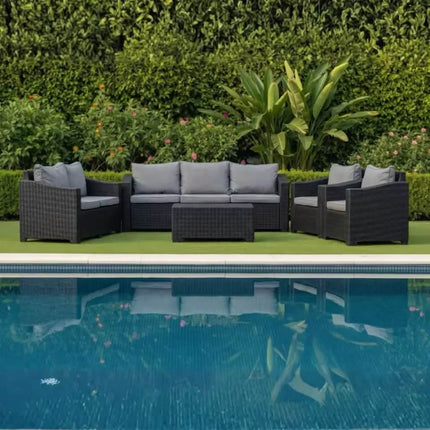 Luxury Durable modular Round Curved Synthetic Rattan Sofa Set with Removable Waterproof Cushions for Outdoor Patio Garden