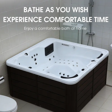 Swim SPA Hot Tub Hot Selling High Quality Traditional Acrylic Whirlpool Square Tub CE Approved Outdoor ODM Spa Massage Bathtub 10 Jets for 2-4