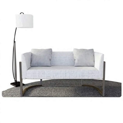 Modern Fabric Three Seat Sofa with Metal Legs and Tight Back Design For Living Room