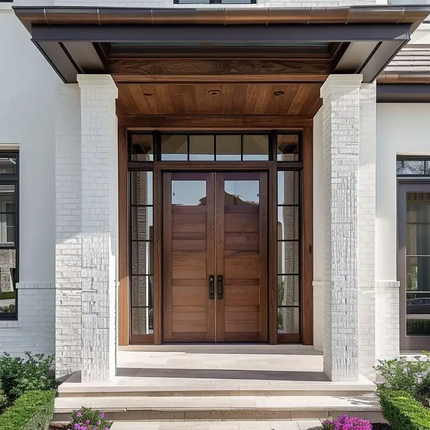 European Style Ornate Carved Warm Insulated Elegant Villa Main Entrance Exterior Wood Door