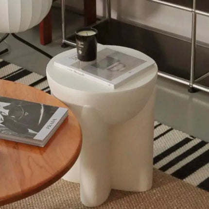 Modern Travertine Side Table For Living Room Bedroom Outdoor Space Home Furniture