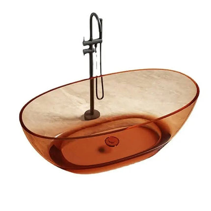 Modern Freestanding Resin Bathtub Colorful Transparent Bathroom Tub for Soaking Hotel Use