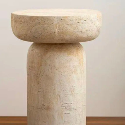 Nordic Faux Travertine Side Table Coffee Table, Modern Minimalist Living Room Home Furniture