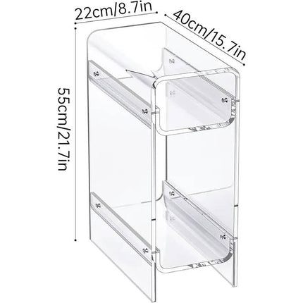 Narrow Acrylic Side Table Skinny Nightstand For Small Spaces, Slim End Table For Bedroom, Living Room, Space Saving Clear Design