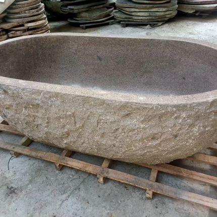 Customized Made Modern Luxury Natural Stone Granite Spa Tub Oval Shape Indoor Hit Tub For Home & Bathroom Decoration