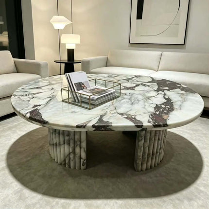 Modern luxury designer marble plinths small coffee table calacatta Viola base center tables set furniture bedroom living room