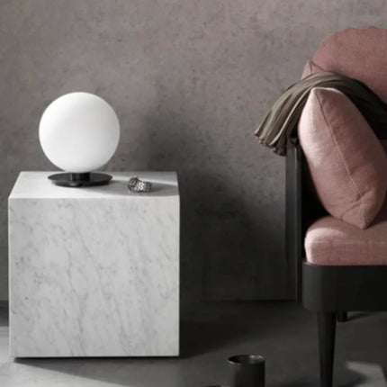 Modern Luxury White Marble Side Table Natural Stone Bedside Table Nightstand Decor Furniture