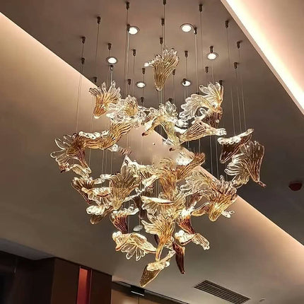 Customized Glass Led Pendant Light Modern Luxury Art Design For Banquet Hall Villa Reception Desk Hotel Lobby Shopping Mall
