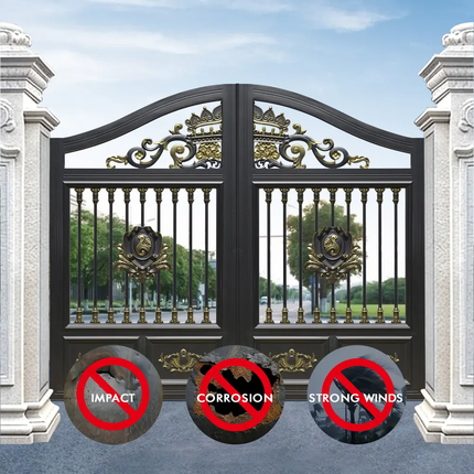 Private Label Customized Wrought Iron Swing Gate Design Automatic Driveway Gates for Villas