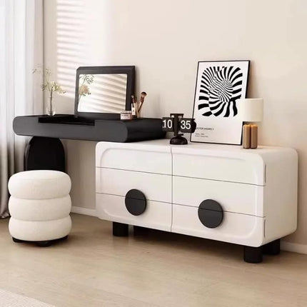 Modern LED Light Dressing Table With Storage Chest Makeup Beauty Vanity Hair Dresser For Bedroom Apartment Bathroom