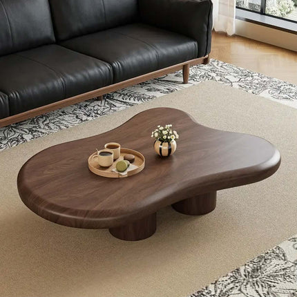Modern wooden coffee table for living room retro coffee table small-sized low table wabi-sabi style