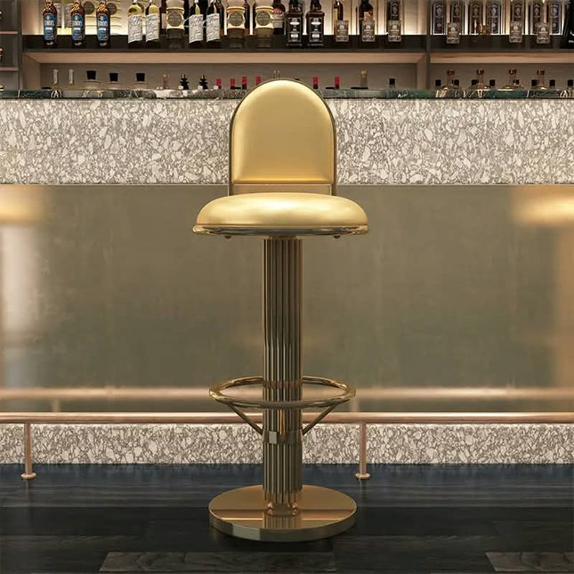 Modern Leather Stool Chairs Luxury Kitchen Mental High Chair Counter Velvet Adjustable Outdoor Pu Gold Bar Stool